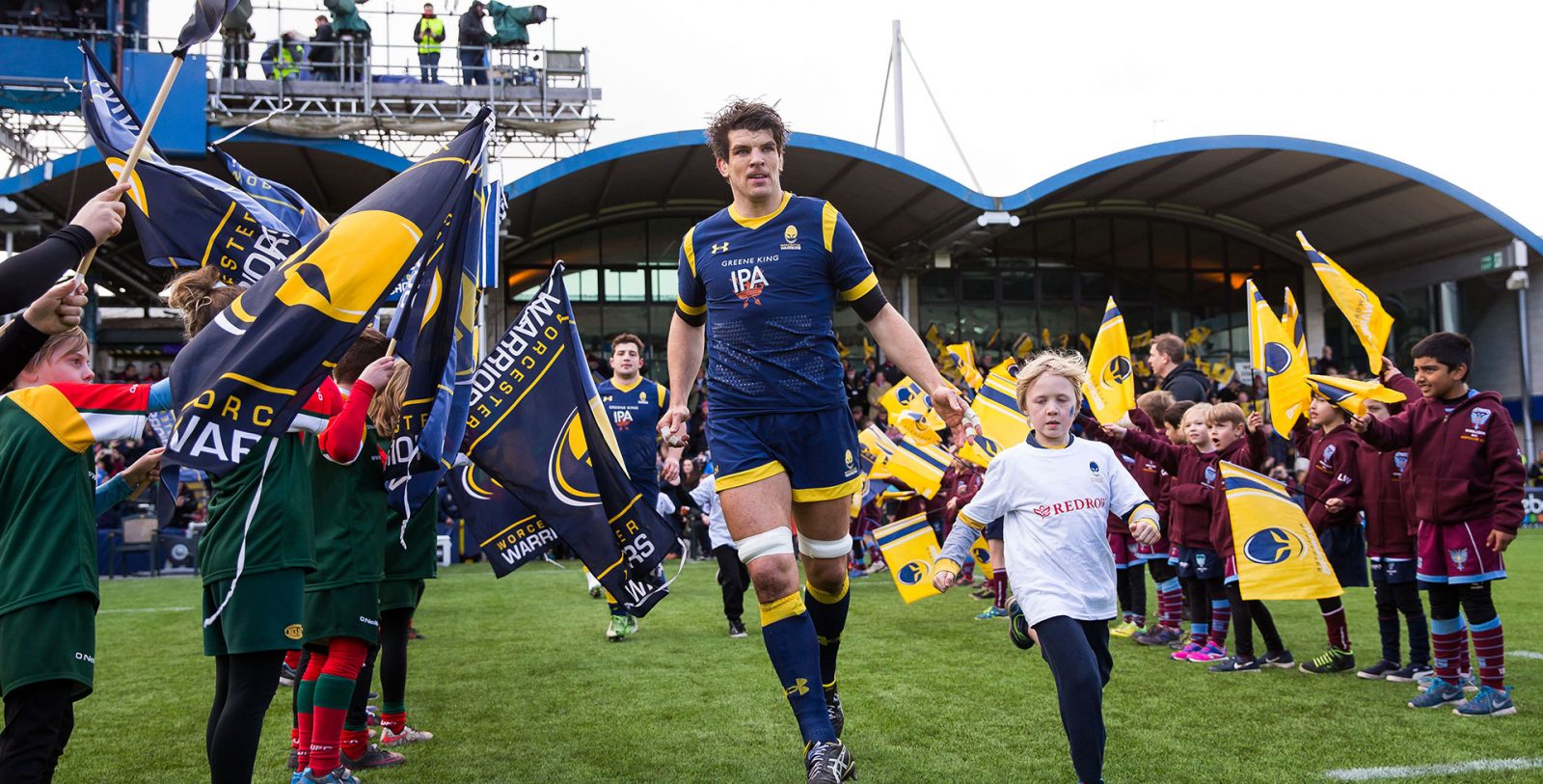 Donncha O’Callaghan running out of the tunnel
