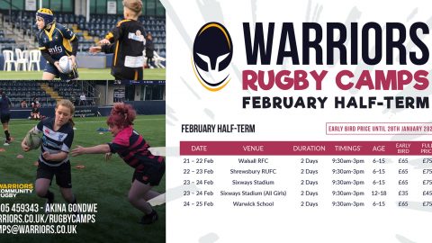 Warriors Rugby Camps return for February half-term holiday